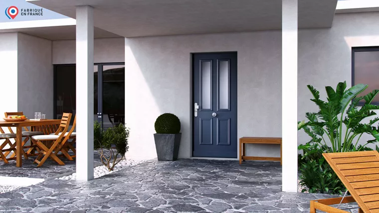 Porte blindée Fichet présentée dans un intérieur